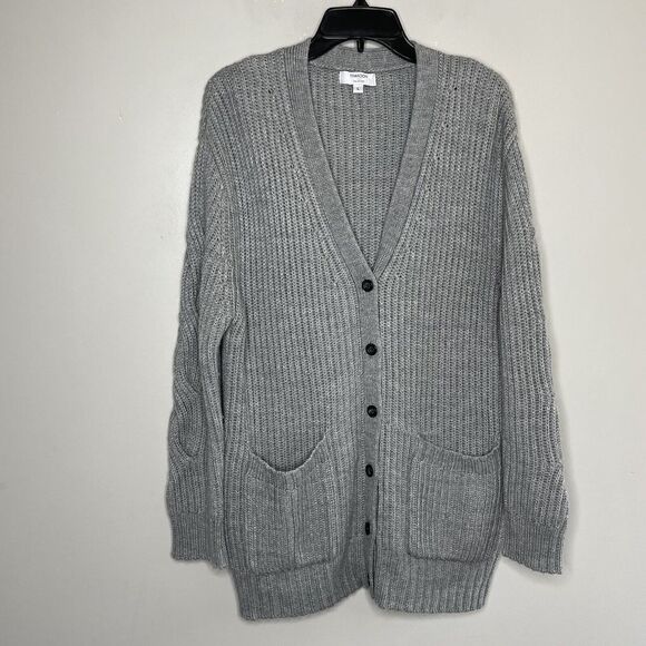 THAKOON Cardigan Womens Large L Gray Braided Cable-Knit Sweater Wool-Blend - Picture 3 of 8